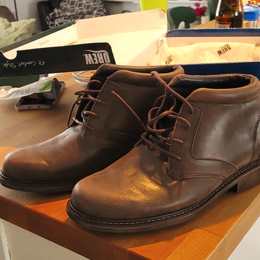 Mens Drew Bronx brown leather boots